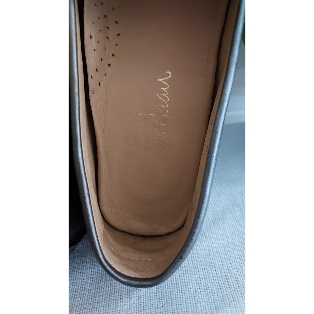 Cole Haan Loafers Women's US 7 Gray Leather Pebble Grain‎ Slip-On Shoes N Air